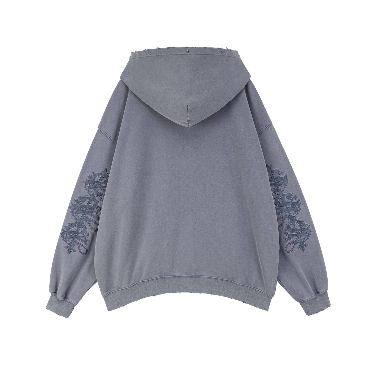 STUDS CROSS PATCH ZIP HOODIE
