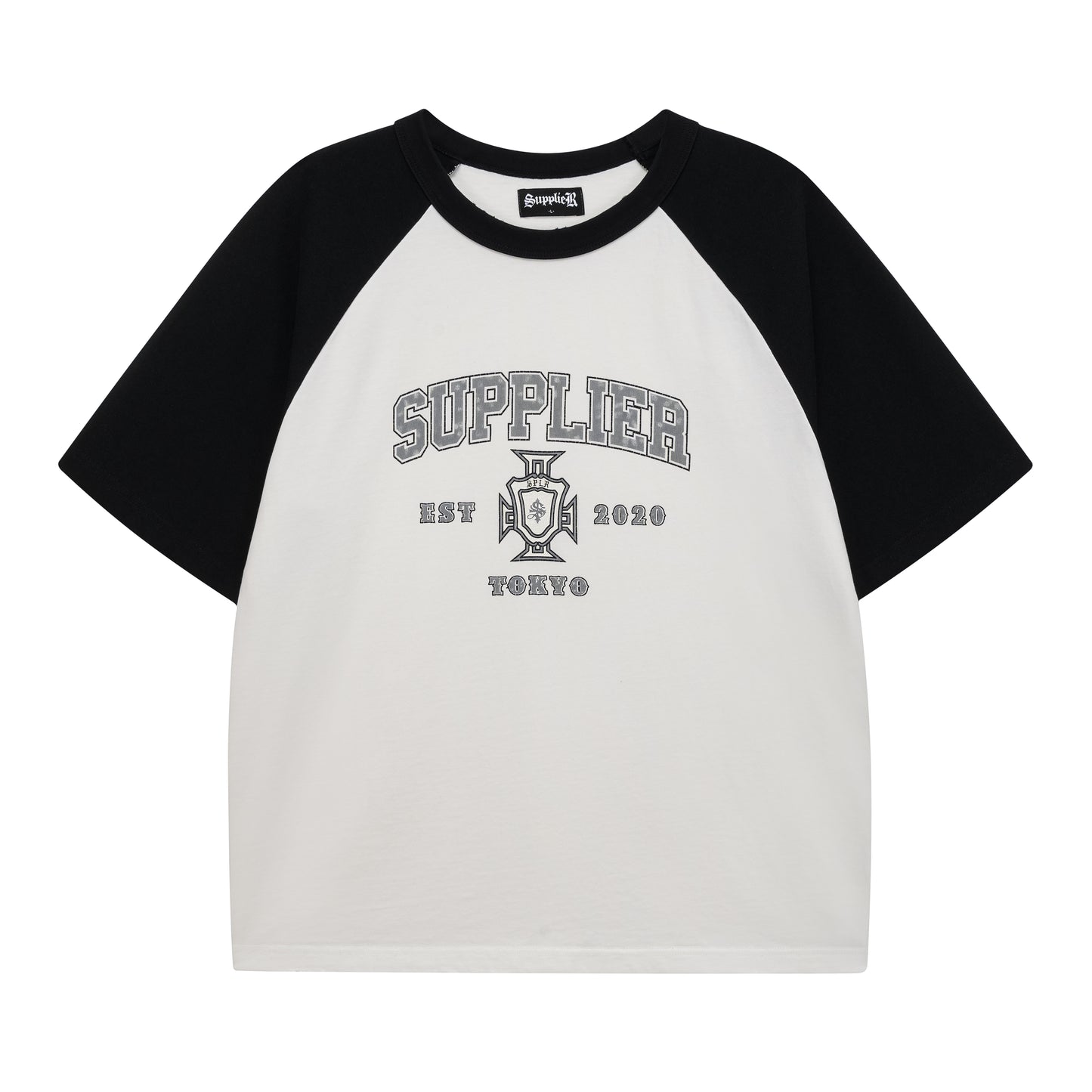 CROSS COLLEGE LOGO RAGLAN TEE