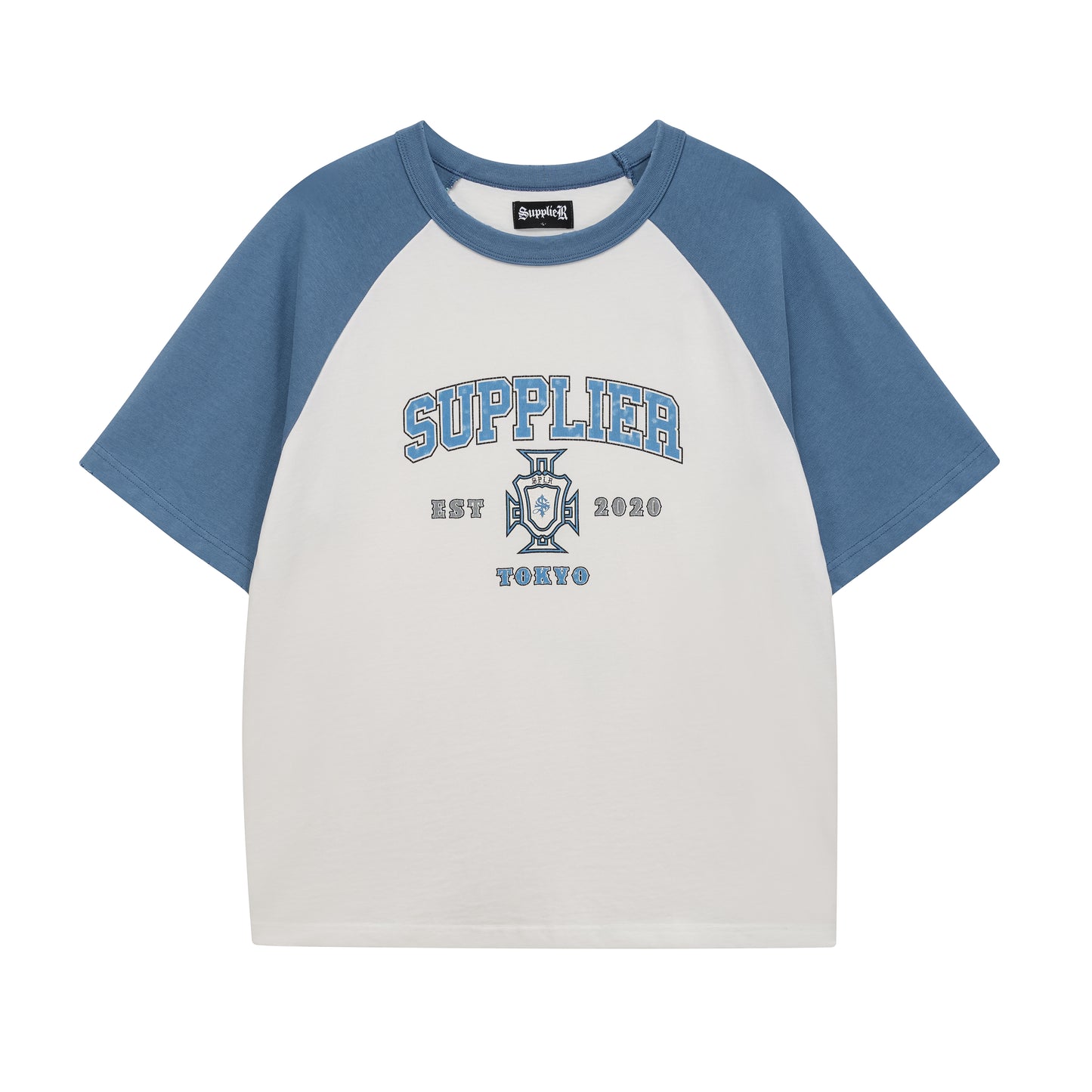 CROSS COLLEGE LOGO RAGLAN TEE